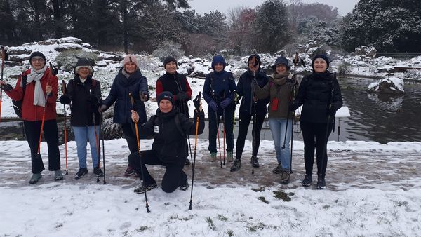 Marche nordique sous la neige à la Tête d’Or!